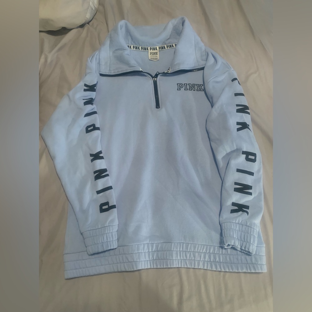 Pink Victoria's Secret S Blue 1/2 Zipper Pullover